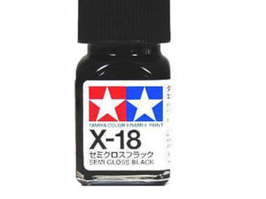 Tam80018 - Tamiya X-18 Semi Gloss Black Enamel Paint (10ml)