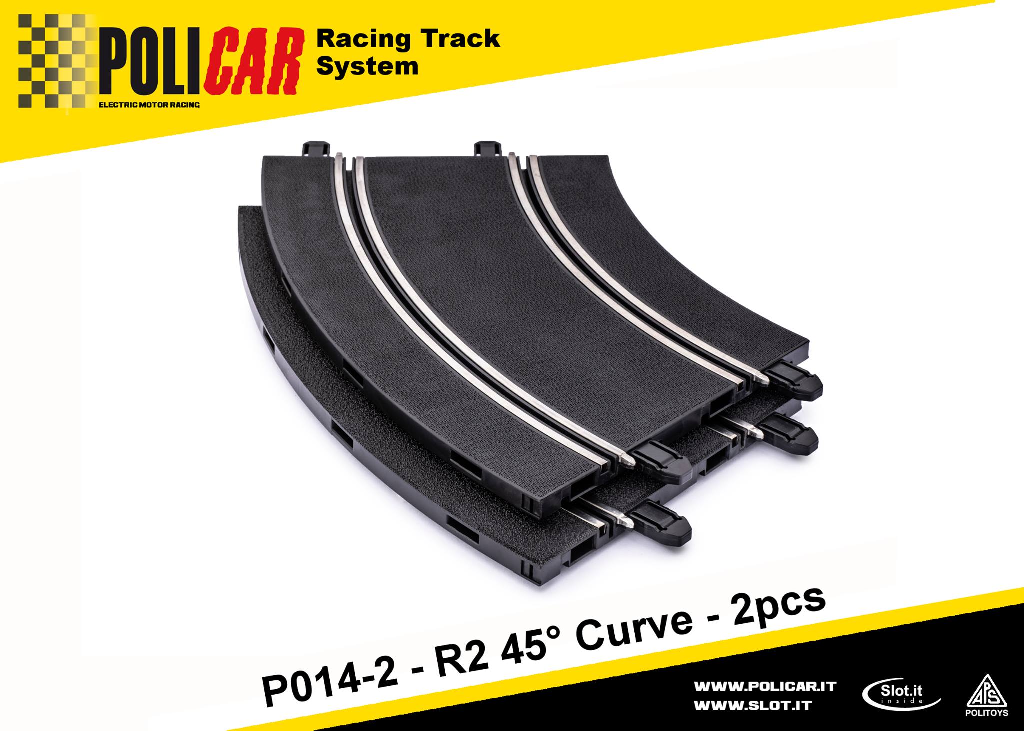 PC-P014-2 - Policar R2 45° Curve - 2pcs