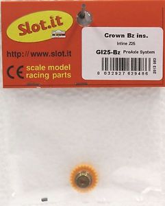SI-GI25-Bz - Slot.it Crown Gear Inline 25 Teeth Brass (1) - Image 3