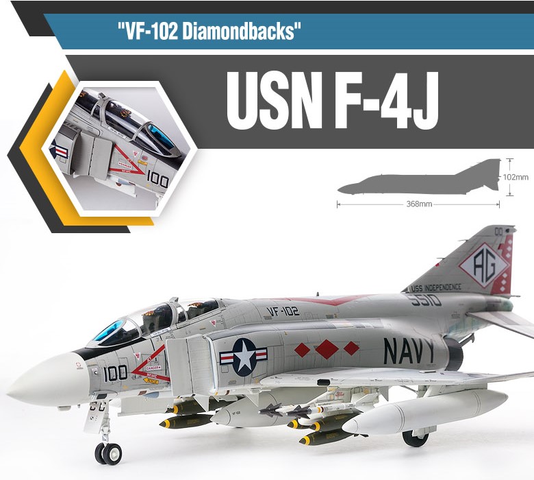 ACA12323 - 1:48 USN F-4J Phantom II "VF-102 Diamondbacks" - Image 9