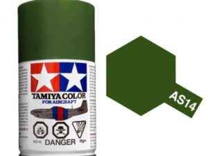 Tam86514 - Tamiya Spray Paint AS-14 Olive Green (USAF) - (For Hard Plastic) (100ml)