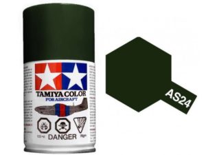 Tam86524 - Tamiya Spray Paint AS-24 Dark Green (Luftwaffe) - (For Hard Plastic) (100ml)