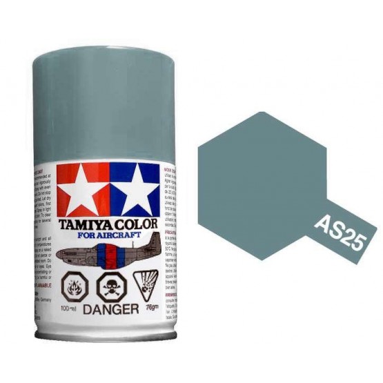 Tam86525 - Tamiya Spray Paint AS-25 Dark Ghost Gray - (For Hard Plastic) (100ml)