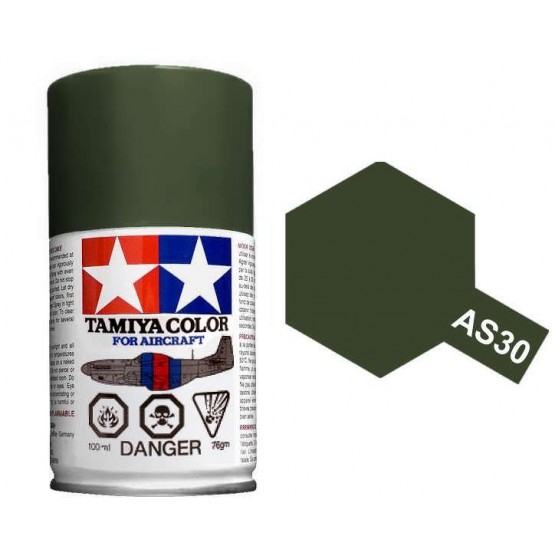 Tam86530 - Tamiya Spray Paint AS-30 Dark Green 2 RAF - (For Hard Plastic) (100ml)
