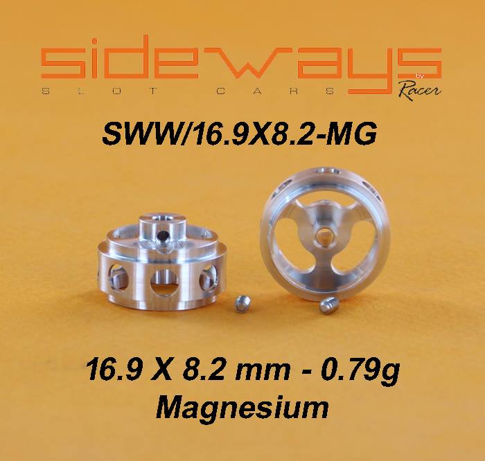 SWW/16.9x8.2-MG – Magnesium Wheels 16.9x8.2mm for 3/32 (2.38mm) axle
