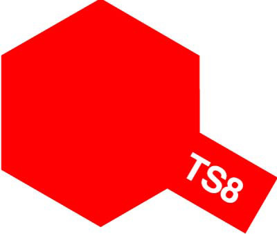 Tam85008 - Tamiya Spray Paint TS-8 Italian Red (For Hard Plastic) (100ml) - Image 2