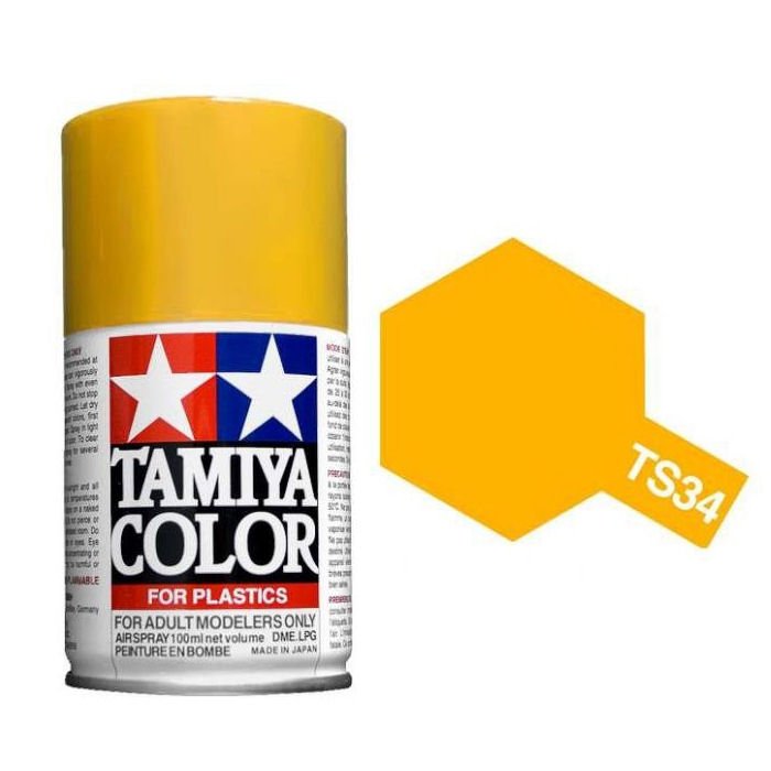 Tam85034 - Tamiya Spray Paint TS-34 Camel Yellow (For Hard Plastic) (100ml)