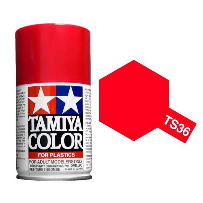 Tam85036 - Tamiya Spray Paint TS-36 Fluorescent Red (For Hard Plastic) (100ml)