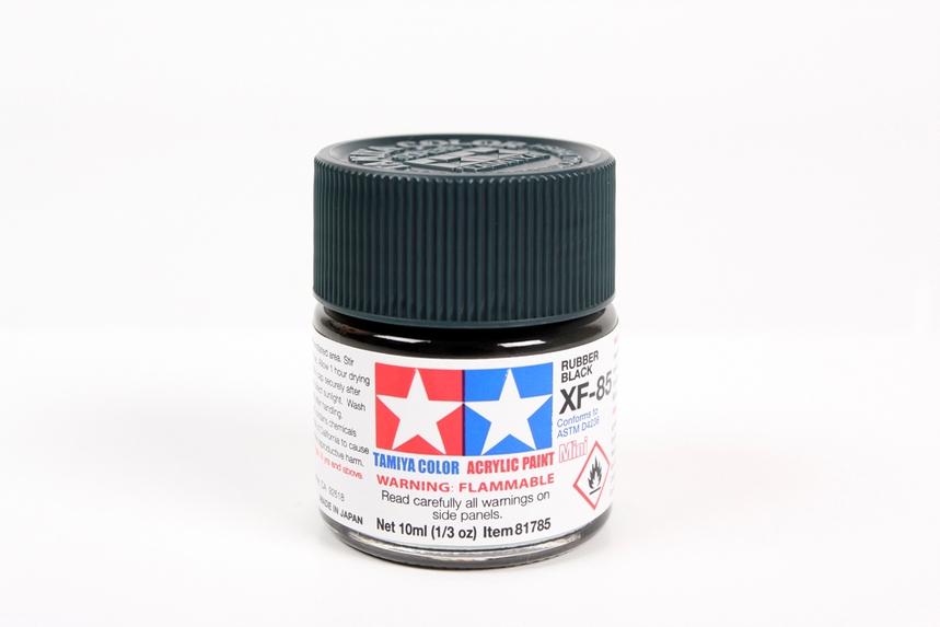 Tam81785 - Tamiya XF-85 Rubber Black Mini Acrylic Paint (10ml)