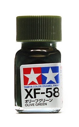 Tam80358 - Tamiya XF-58 Olive Green Enamel Paint (10ml)