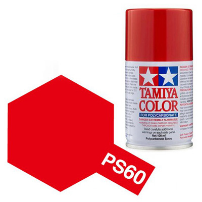 Tam86060 - Tamiya Spray Paint PS-60 Bright Mica Red (For Polycarbonate Bodies) (100ml)