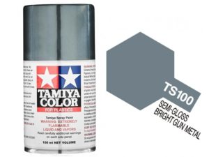 Tam85100 - Tamiya Spray Paint TS100 Semi Gloss Bright Gun Metal (For Hard Plastic) (100ml)