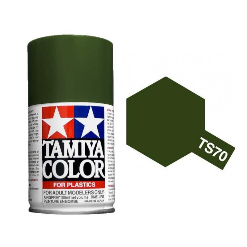 Tam85070 - Tamiya Spray Paint TS-70 Olive Drab "JGSDF" (For Hard Plastic) (100ml)