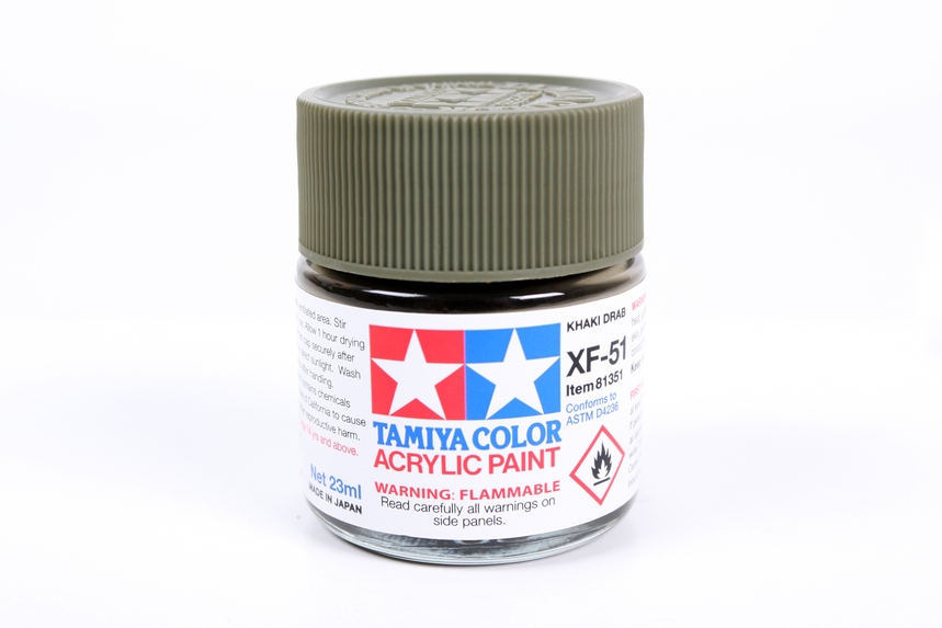 Tam81351 - Tamiya XF-51 Khaki Drab Acrylic Paint (23ml)