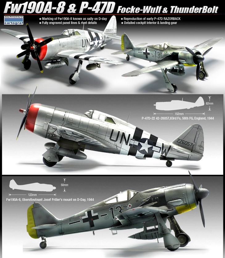 ACA12513 - 1:72 FW190A-8 & P-47D - Image 2