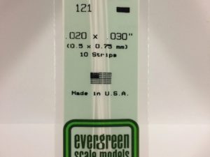 EVE0121 - 35cm x 0.50 x 0.75mm Opaque White Polystyrene Strip (10 Strips)