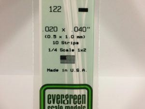 EVE0122 - 35cm x 0.50 x 1.00mm Opaque White Polystyrene Strip (10 Strips)