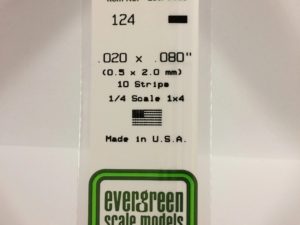 EVE0124 - 35cm x 0.50 x 2.00mm Opaque White Polystyrene Strip (10 Strips)
