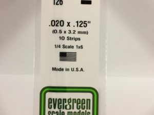 EVE0126 - 35cm x 0.50 x 3.20mm Opaque White Polystyrene Strip (10 Strips)