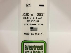 EVE0129 - 35cm x 0.50 x 6.30mm Opaque White Polystyrene Strip (10 Strips)