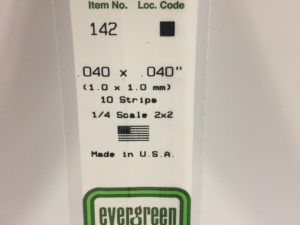 EVE0142 - 35cm x 1.00 x 1.00mm Opaque White Polystyrene Strip (10 Strips)