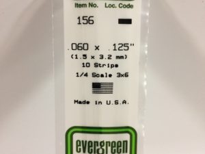 EVE0156 - 35cm x 1.50 x 3.20mm Opaque White Polystyrene Strip (10 Strips)
