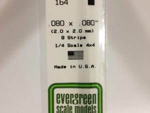 EVE0164 - 35cm x 2.00 x 2.00mm Opaque White Polystyrene Strip (9 Strips)