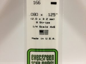 EVE0166 - 35cm x 2.00 x 3.20mm Opaque White Polystyrene Strip (8 Strips)