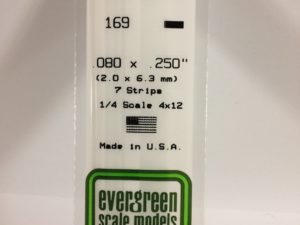 EVE0169 - 35cm x 2.00 x 6.30mm Opaque White Polystyrene Strip (7 Strips)