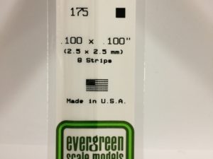 EVE0175 - 35cm x 2.50 x 2.50mm Opaque White Polystyrene Strip (8 Strips)