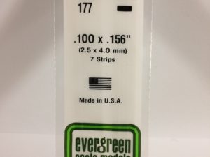 EVE0177 - 35cm x 2.50 x 4.00mm Opaque White Polystyrene Strip (7 Strips)