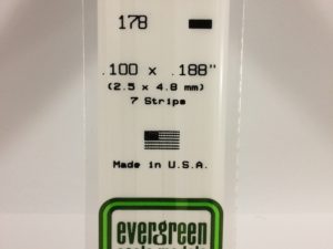 EVE0178 - 35cm x 2.50 x 4.80mm Opaque White Polystyrene Strip (7 Strips)