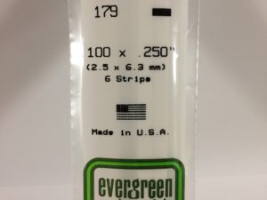 EVE0179 - 35cm x 2.50 x 6.30mm Opaque White Polystyrene Strip (6 Strips)