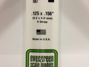 EVE0187 - 35cm x 3.20 x 4.00mm Opaque White Polystyrene Strip (6 Strips)