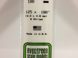EVE0188 - 35cm x 3.20 x 4.80mm Opaque White Polystyrene Strip (6 Strips)