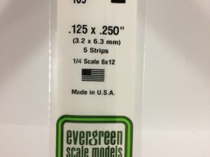 EVE0189 - 35cm x 3.20 x 6.30mm Opaque White Polystyrene Strip (5 Strips)