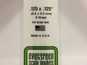 EVE0186 - 35cm x 3.20 x 3.20mm Opaque White Polystyrene Strip (6 Strips)