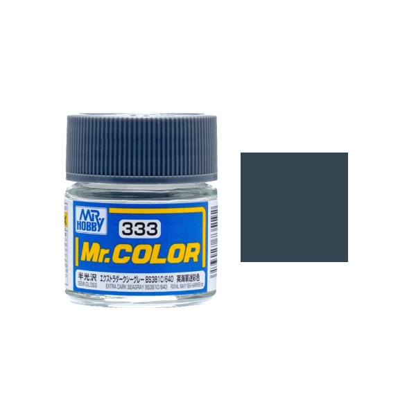 MR-C333 - Mr.Color C333 Extra Dark Seagray BS381C 640 Semi-Gloss (10ml)