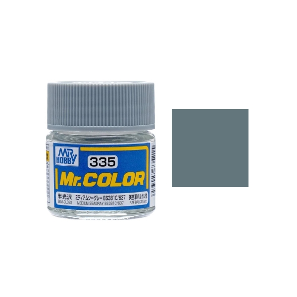 MR-C335 - Mr.Color C335 Medium Seagray BS381C 637 Semi-Gloss (10ml)