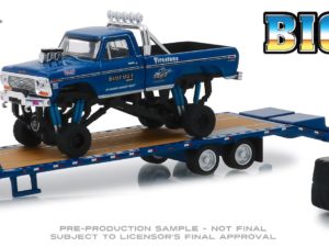 GL30054 - 1:64 Hobby Exclusive - Bigfoot #1 The Original Monster Truck (1979) - 1974 Ford F-250 Monster Truck on Gooseneck Trailer with Regular and Replacement 66" Tires