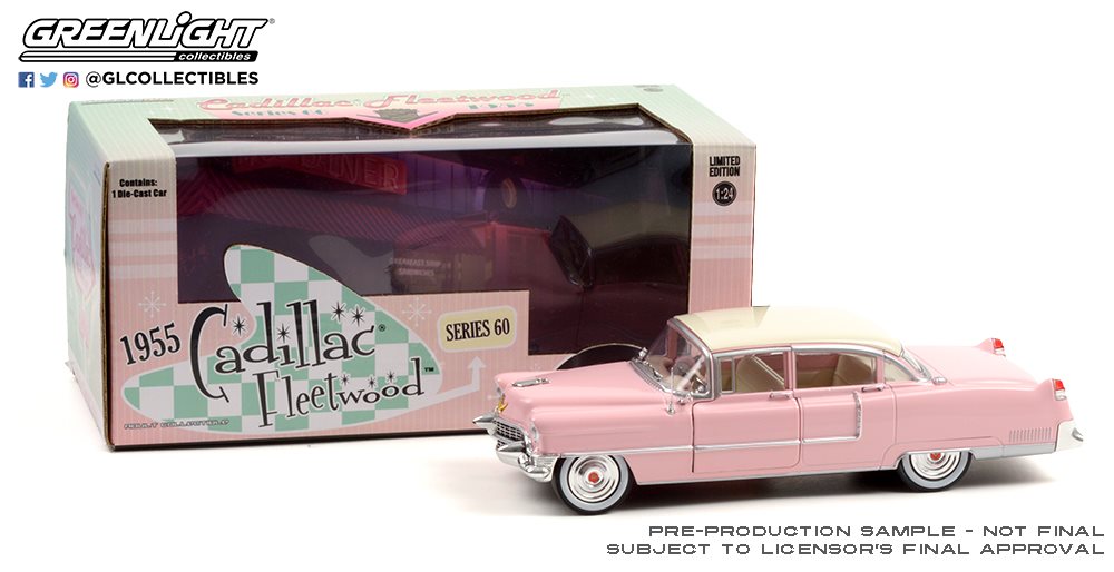 GL84098 – 1:24 1955 Cadillac Fleetwood Series 60 - Pink with White Roof - Image 2