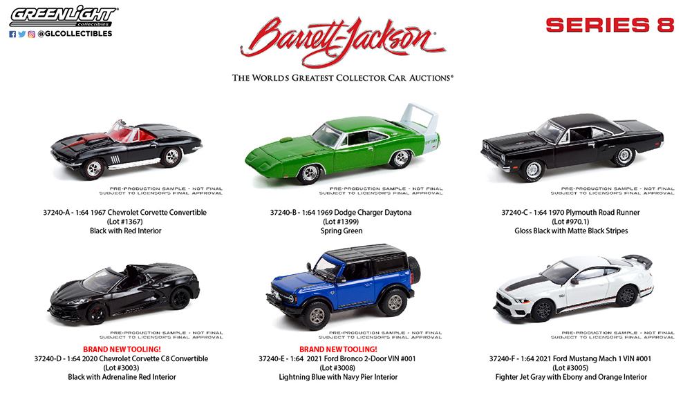 GL37240D - 1:64 2020 Chevrolet Corvette C8 Convertible (Lot #3003) - Black with Adrenaline Red Interior - Image 4