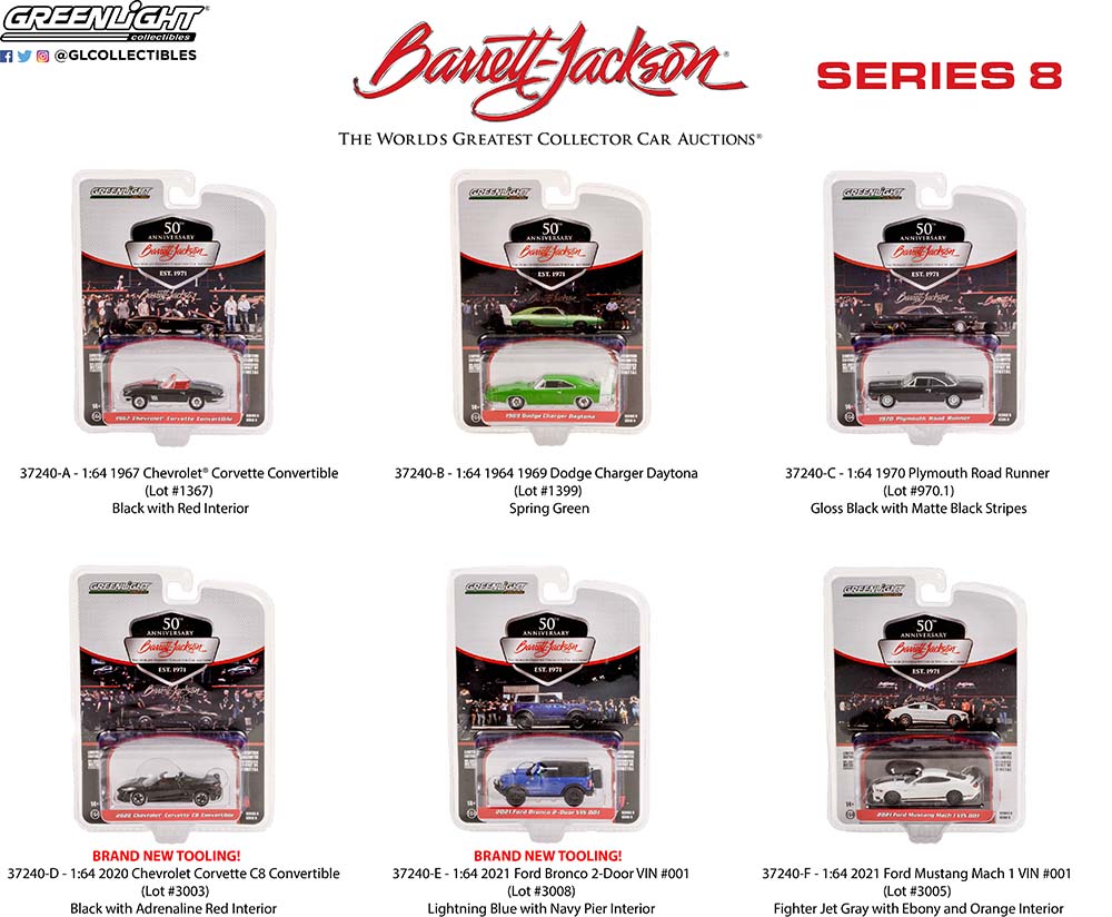 GL37240D - 1:64 2020 Chevrolet Corvette C8 Convertible (Lot #3003) - Black with Adrenaline Red Interior - Image 3