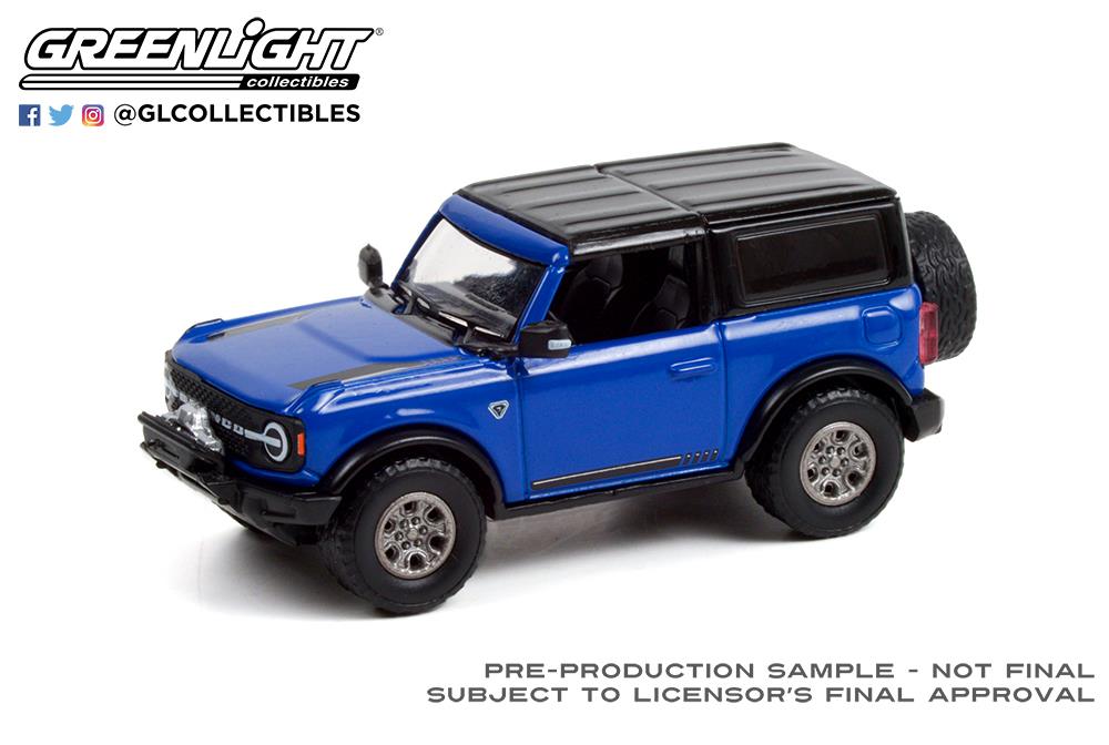 GL37240E - 1:64 2021 Ford Bronco 2-Door VIN #001 (Lot #3008) - Lighting Blue with Navy Pier Interior
