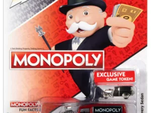 JLPC003-A1 - 1:64 MONOPOLY - 1933 Willys Deliver Sedan & Token - Red & Black