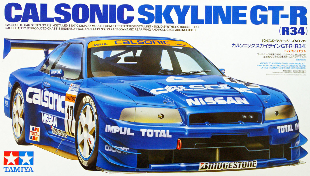 Tam24219 - Tamiya 1:24 Calsonic Skyline GT-R (R-34) (Plastic Model Building Kit - 19cm Long) - Image 2