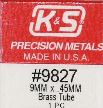 KS9827 - Round Brass Tube - 9mm OD x 0.45mm Wall (300mm) 1 Piece