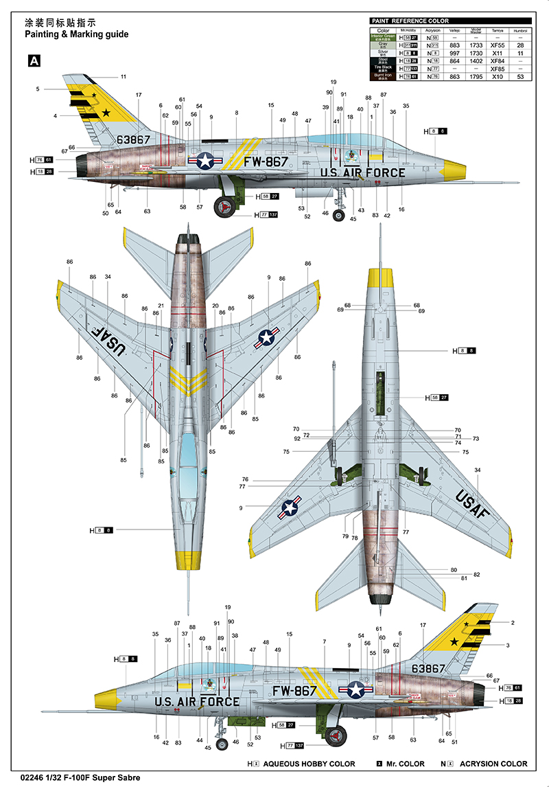 TRU02246 - 1:32 F-100F Super Sabre - Image 6