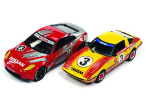 JLPK017-A2 - 1:64 2006 Nissan 350Z #23 - Red & 1981 Mazda RX-7 #3 - Yellow