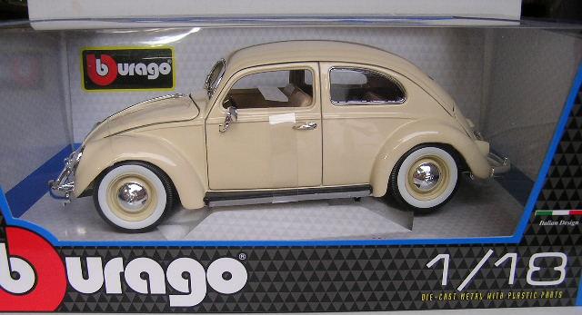 Bur18-12029 - 1:18 Volkswagen Käfer-Beetle 1955 - Cream - Model